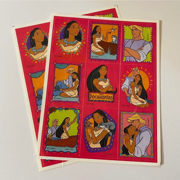 Vintage Disney Pocahontas Sticker Sheets - Picture 1 of 6